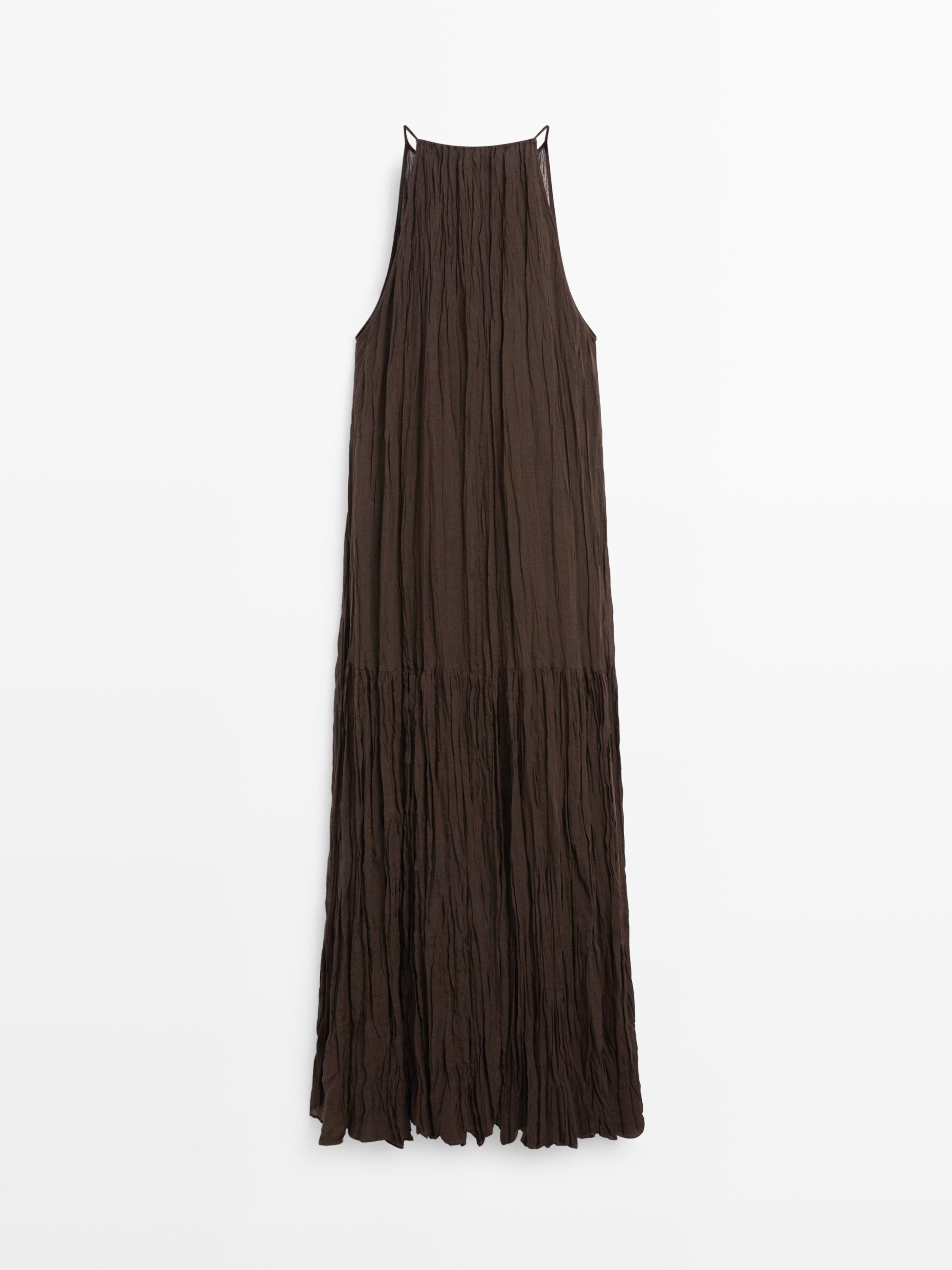 Flowing midi dress with button details